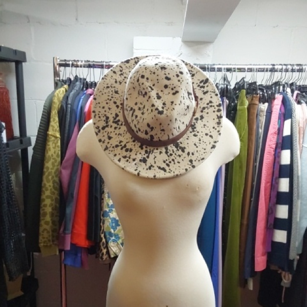 Stylish Tan and Black Cow Print Women's Hat